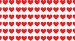 © SAQUEEN - Seamless pattern of red hearts on a white background, representing love and romance.