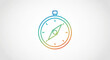© Usran - Colorful compass icon with gradient colors on a white background, symbolizing direction and navigation