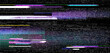 © MissKrakatay - Abstract digital glitch background with dark purple and blue textures featuring horizontal signal distortion noise and pixelated error effects for futuristic tech design