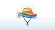 © Dadang - Sun hat with chin strap, cartoon style, bright sun rays, summer protection, outdoor activity