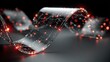 © Najma's visual  - Abstract 3D rendering of a flexible biolayer patch with internal glowing red light representing the real-time detection of allergens in the environment for the protection of sensitive users