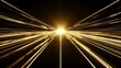 © lianlian liang - Futuristic golden light grid with fast motion trails and vanishing point perspective for digital technology and cyber space infrastructure concept