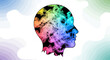 © Orang - Colorful Smoke Fills Silhouette Head Profile, Abstract Mind Concept