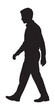 © Jawad - A minimalist silhouette of a young man walking forward in casual attire for urban lifestyle and motion concepts