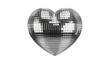 © Finn - Heart-shaped disco ball with mirrored facets, isolated on transparent background