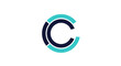 © Vaunita - Abstract Graphic Design With Circular Shapes in Teal and Dark Blue on White Background