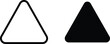 © MDABDUS - Two rounded triangle icons consisting of one open outline and one solid filled geometric shape