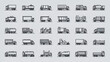 © suldev - Set of 30 outline icons related to truck. Linear icon collection. Editable stroke. Vector illustration Stock Vector