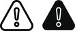 © MDABDUS - Two variations of triangle warning signs featuring exclamation marks for safety alerts and risk communication notice
