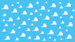 © SejalanArt - Abstract White Clouds Cartoon on Blue Sky Background. Vector seamless texture for interior, decorative, banner, cover, card.