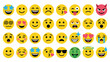 © NAZMA - Set of cartoon emoji faces for social media and messenger communication.