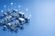 © Togo Mechanical - Smart factory IoT network concept with connected industrial automation system and data communication, copy space