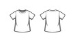 © Lota - Black and white line drawing of two stylish t-shirts with collar and sleeves design Vector