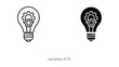 © MDBAYZID - Light bulb icon set with integrated mechanical gears for creative innovation and problem solving concept in linear and solid black vector style for technical brainstorming and startup projects