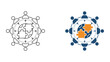 © MDBAYZID - Collaborative team puzzle integration concept showing diverse professionals connecting pieces in a circular unified workflow for strategic problem solving in a clean vector graphic design format