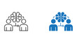 © PNG - Global business team communication with gears and network icons in flat vector style