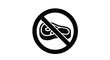 © Mithon - Prohibited flip flops sign with a circle and slash silhouette