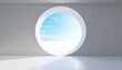 © 96_ - Round Window with Sky View Interior Scene.