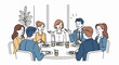 © adak - Diverse group of professionals enjoying a meal together around a table