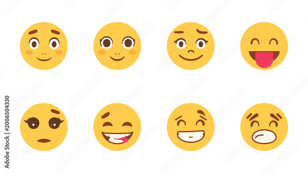 Expressive Emoji Emotions: A vibrant array of emojis showcases a ...