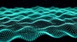 © richard - Abstract glowing digital wave pattern with blue-green particles