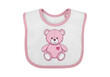 © MdAbdulmottaleb - Pink baby bib with cute teddy bear design