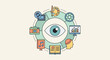 © irma graffity - Creative concept illustration with eye central and surrounding media elements
