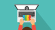 © Latif - Graphic Design Process On Laptop With Colorful Swatches