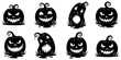 © susral - Set of spooky black halloween pumpkin silhouettes perfect for traditional October holiday decorations and horror designs