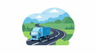 © Firman - Blue Delivery Truck Driving on Winding Mountain Road Vector Illustration - Logistics and Freight Transportation Concept