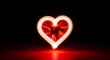 © Cintadiapusi - Glowing red heart shape with abstract light streaks against black