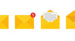 © Malik - Visual progression of an email from closed to opened, showcasing communication and notification