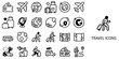 © bidhan - Travel simple New concept 24 Black and White color icons set .Vector illustration.