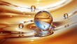 © Maxime - Sphères de verre abstraites sur fond fluide doré et luxueux