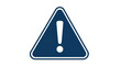 © SAM - Blue triangular warning sign with an exclamation mark flat symbol for safety and caution, isolated on transparent background