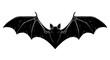 © Ahmaddwi - Black bat silhouette with spread wings isolated on white background