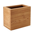 © BTG - Empty rectangular wooden planter box on dark background