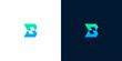 © Eunois - Modern abstract letter B logo design with a striking teal to blue gradient, symbolizing innovation and connectivity for forward-thinking business, tech, or digital ventures
