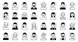 © Dimas - Diverse characters, minimalistic avatar collection, representing various ages, gender, ethnicity