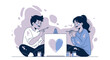 © Aaron - Couple Painting a Heart Symbol Together - Love and Creativity