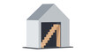 © Siti - Minimalist 3D House Graphic with Wooden Staircase - Concept of Growth, Real Estate Investment, and Success Path