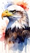 © Iu - A watercolor painting of a bald eagle's head
