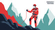© Dylan - Mountain Rescue Hero in Red Gear with Rope, Emergency Response