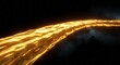 © Sutatik  - Fluxo de lava incandescente contra um fundo espacial escuro com destaques.