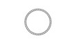 © Romjan - Minimal braided circle frame vector with simple twisted rope ring ornament isolated on white background