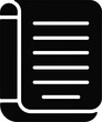 © Mainul - Black silhouette of a closed book or journal with horizontal lines representing pages, isolated on a white background, representing reading, education, writing, study, and literature concepts