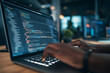 © Faiza Art Mart - Low-code or no-code development platform. Solutions for creating software without coding. Business person using a laptop to build applications