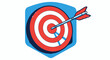 © Kenari - Target bullseye with arrow hitting the center within a hexagon design