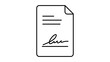 © MdSowrov - Document signature and resume vector icon with an editable stroke, presenting a clean minimalist line art style and adjustable weight for professional business agreement and contract application.