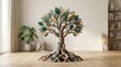 © spyrakot - Symbolic tree with strong roots made from layered geometric forms